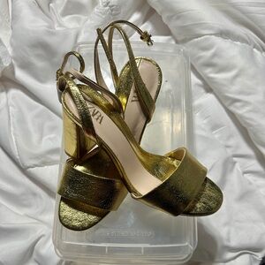 Zara Metallic Gold Heels